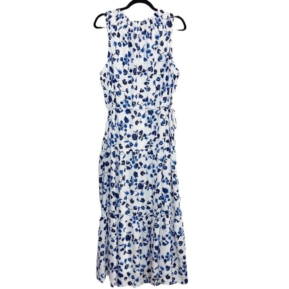 NWT Elizabeth and James Blue Floral Smocked Neck Tiered Maxi Dress Womens XXL - Picture 4 of 10